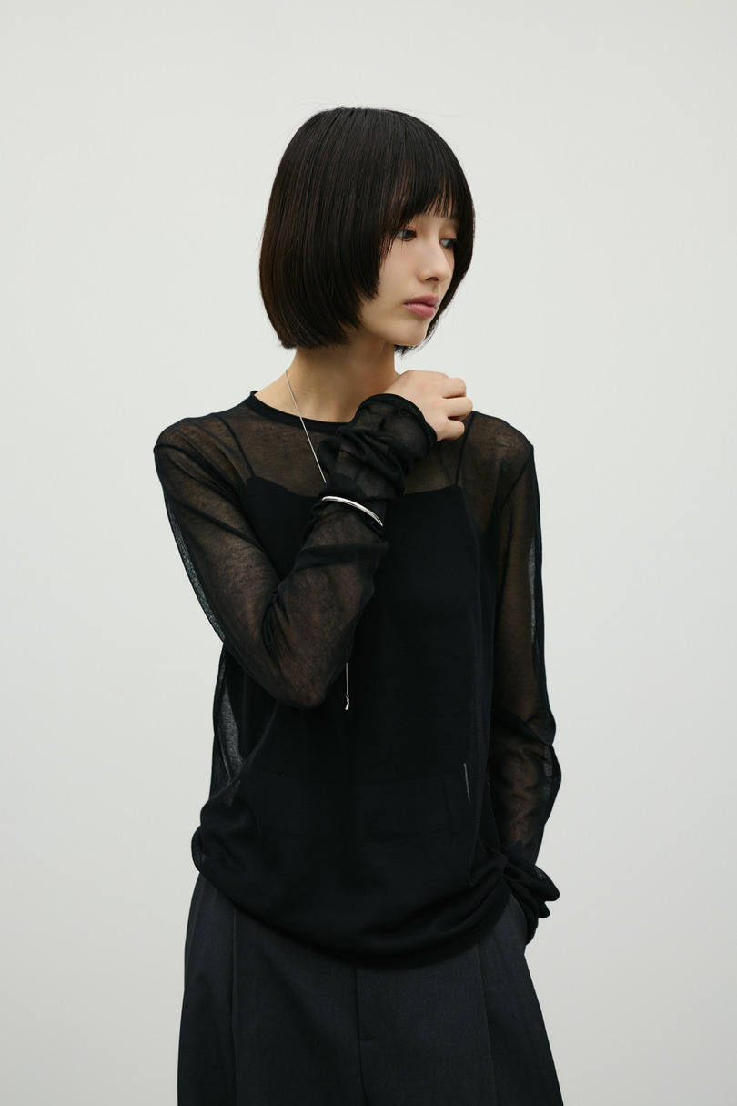 シアースキンニットトップ 詳細画像 BLK 4