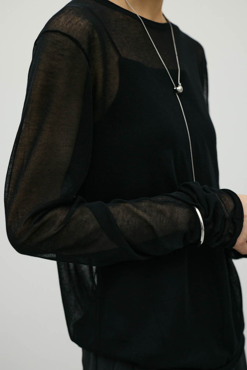 シアースキンニットトップ 詳細画像 BLK 7
