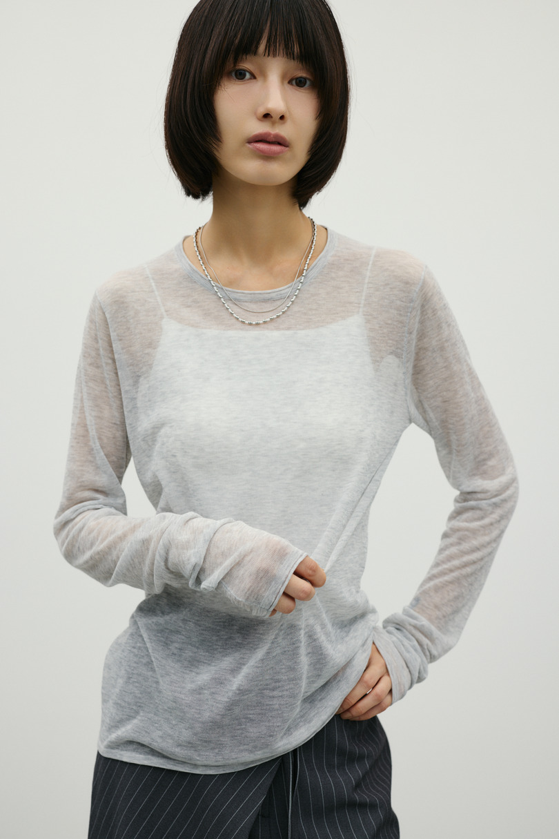 シアースキンニットトップ 詳細画像 L/GRY 4