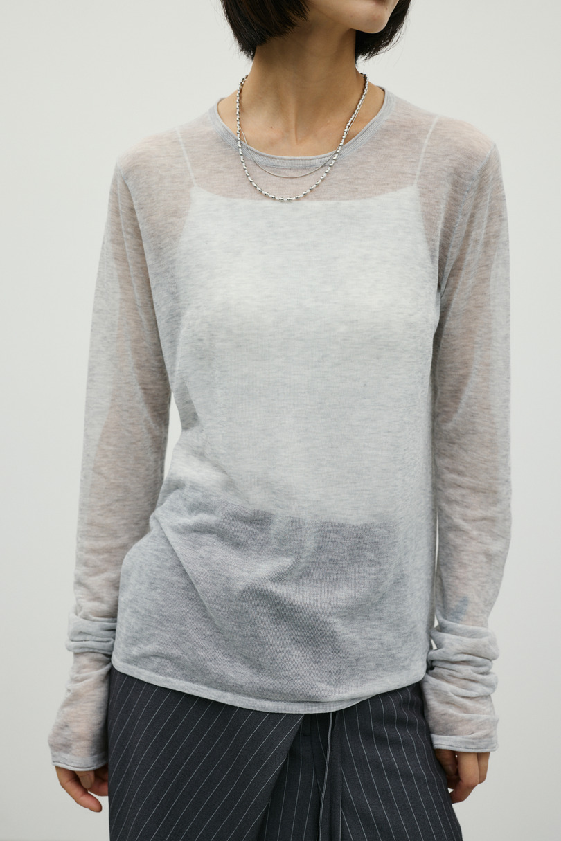シアースキンニットトップ 詳細画像 L/GRY 5