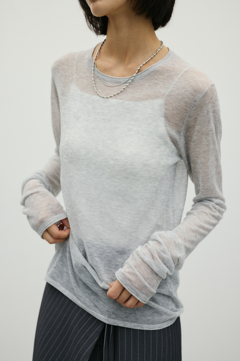 シアースキンニットトップ 詳細画像 L/GRY 6
