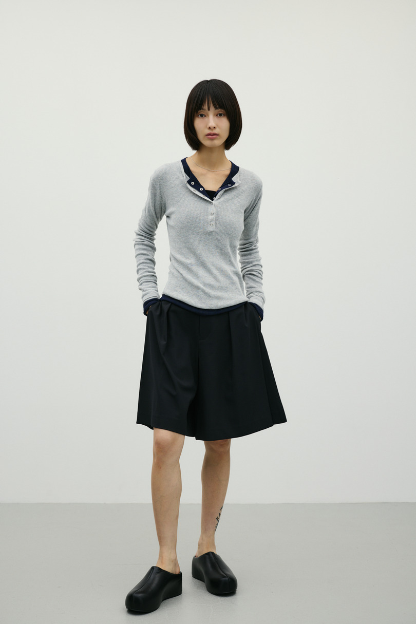 ヘンリーネックシアーニット 詳細画像 L/GRY 2