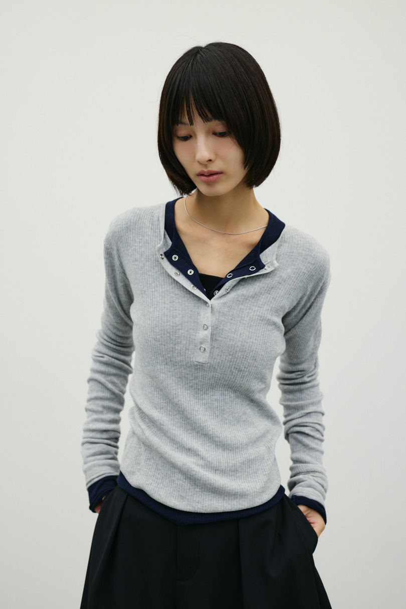 ヘンリーネックシアーニット 詳細画像 L/GRY 3