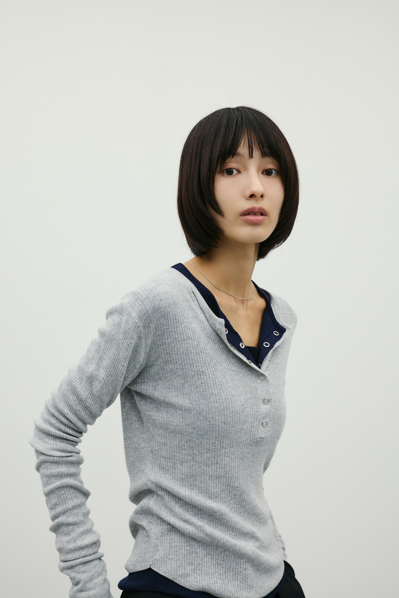 ヘンリーネックシアーニット 詳細画像 L/GRY 4