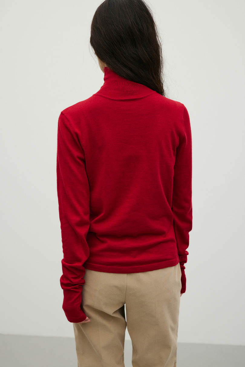 ウォッシャブル2WAYハイネックニット 詳細画像 RED 8