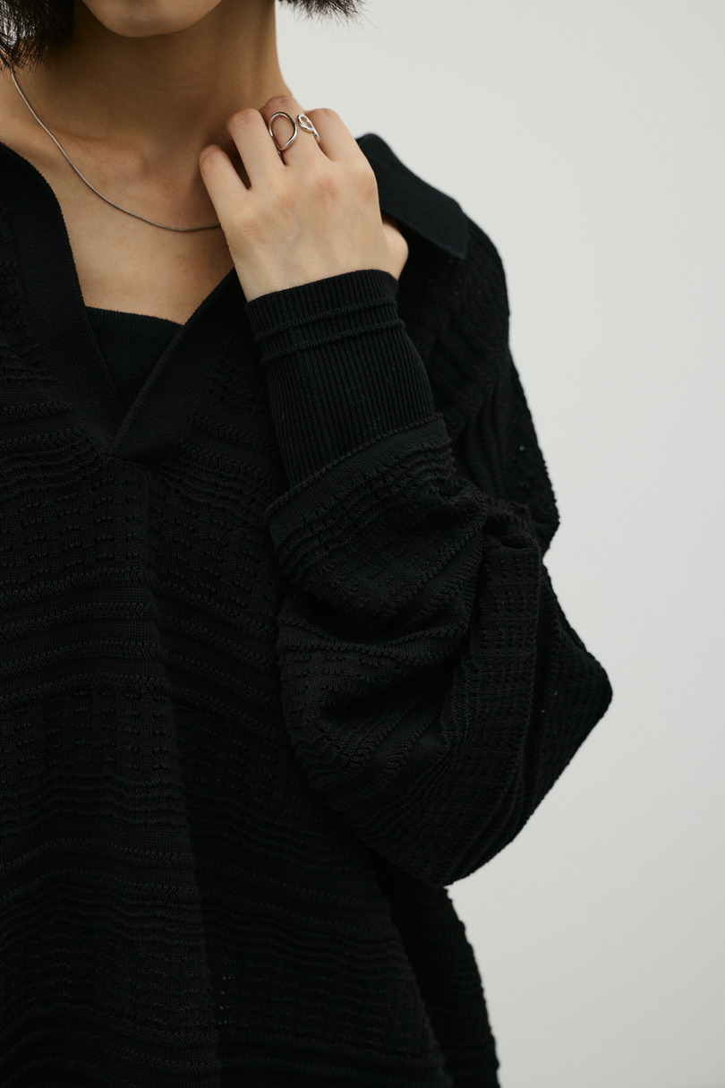スカシボーダーラガーニット 詳細画像 BLK 8