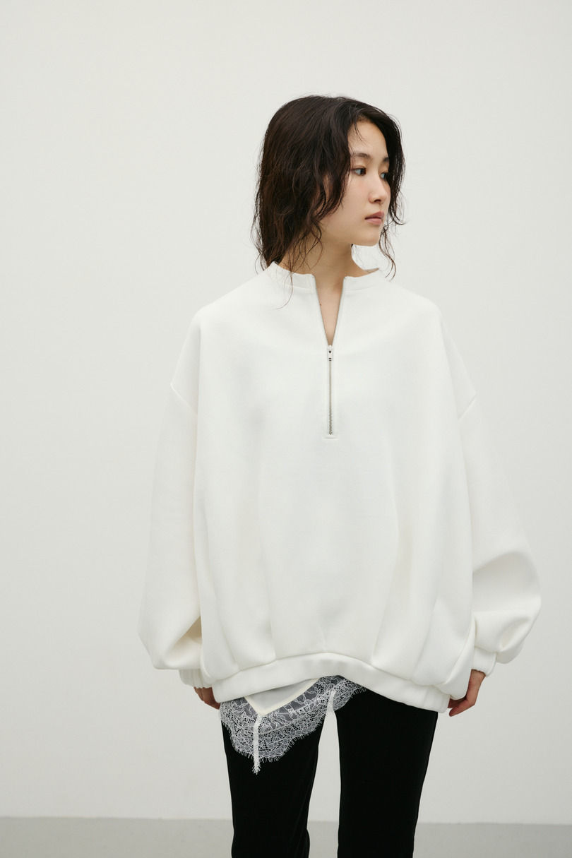 フロントジップダンボールスウェット 詳細画像 WHT 3