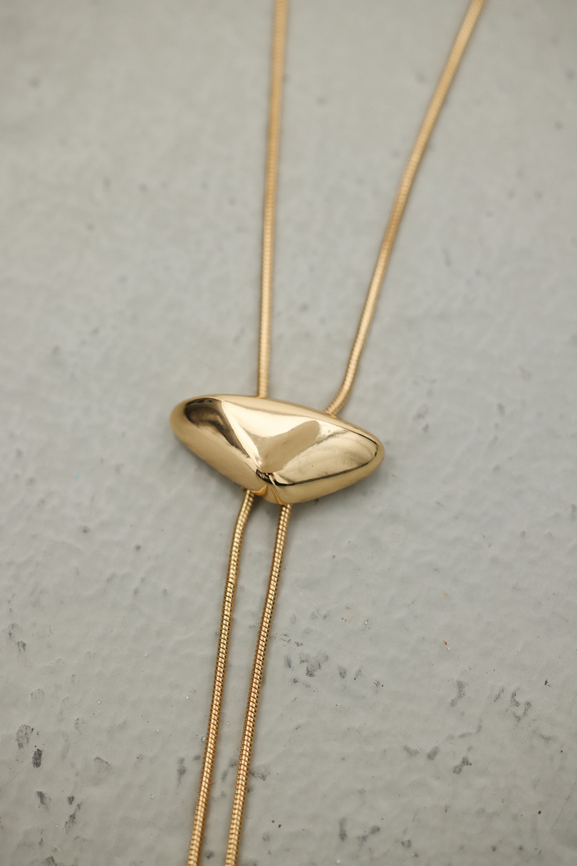 トライアングルモチーフロングネックレス 詳細画像 GLD 3