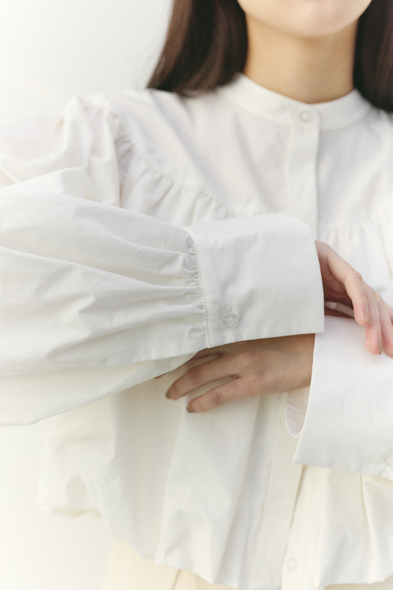 ギャザーバルーンブラウス 詳細画像 WHT 9