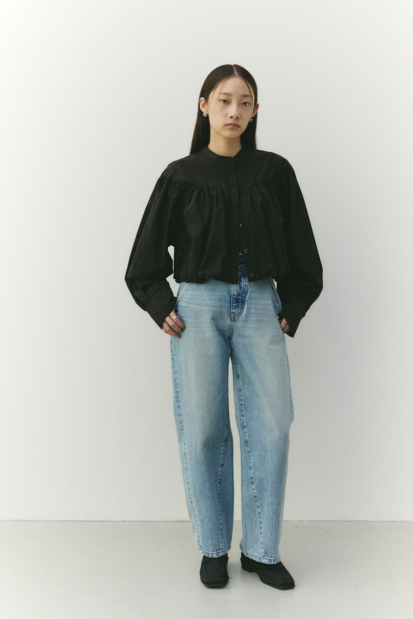 ギャザーバルーンブラウス 詳細画像 BLK 2