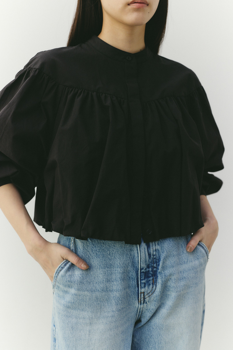 ギャザーバルーンブラウス 詳細画像 BLK 8