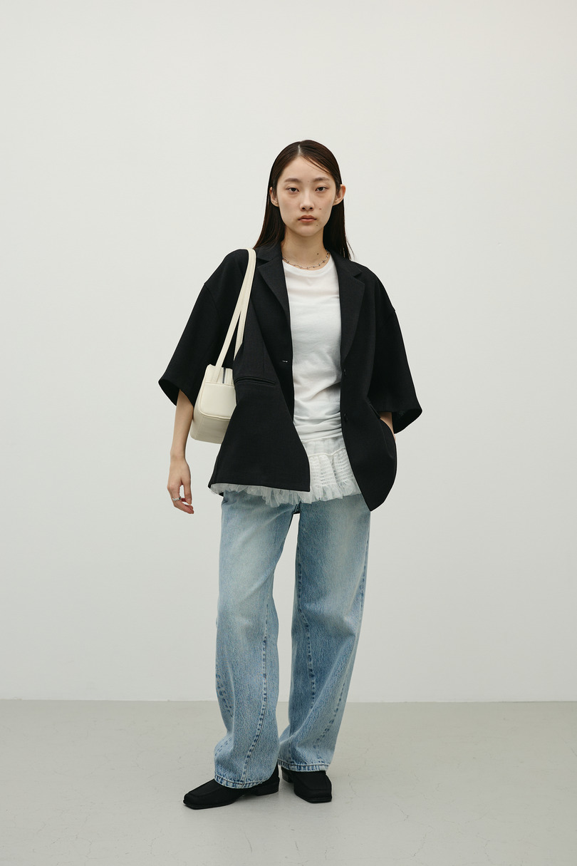 リネンライクテーラージャケット 詳細画像 BLK 2