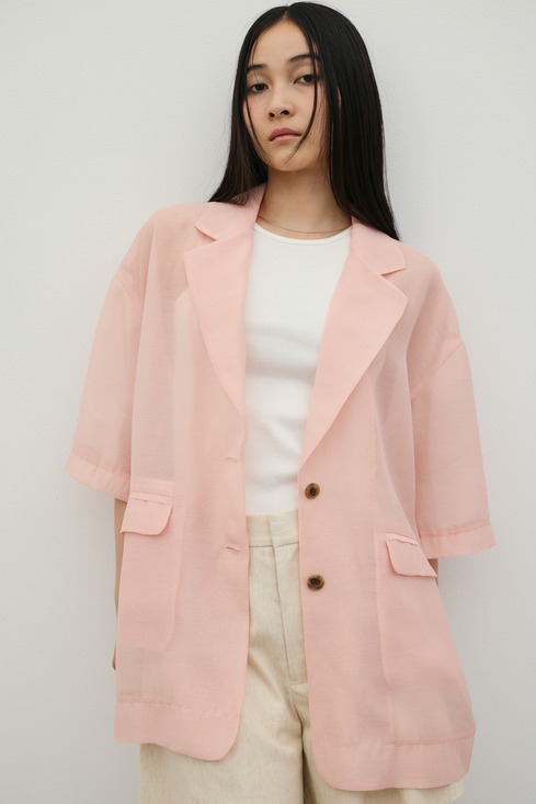 ハーフスリーブシアーテーラージャケット