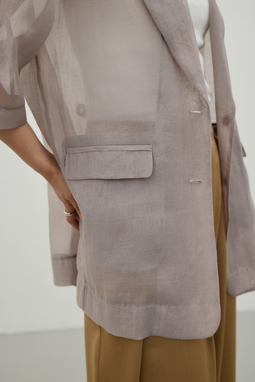 ハーフスリーブシアーテーラージャケット 詳細画像 L/GRY 7