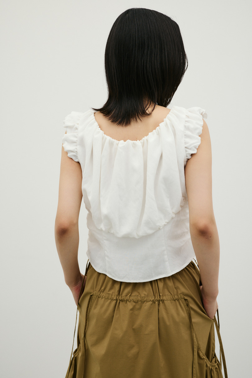 オフショルギャザーコルセットトップ 詳細画像 WHT 6