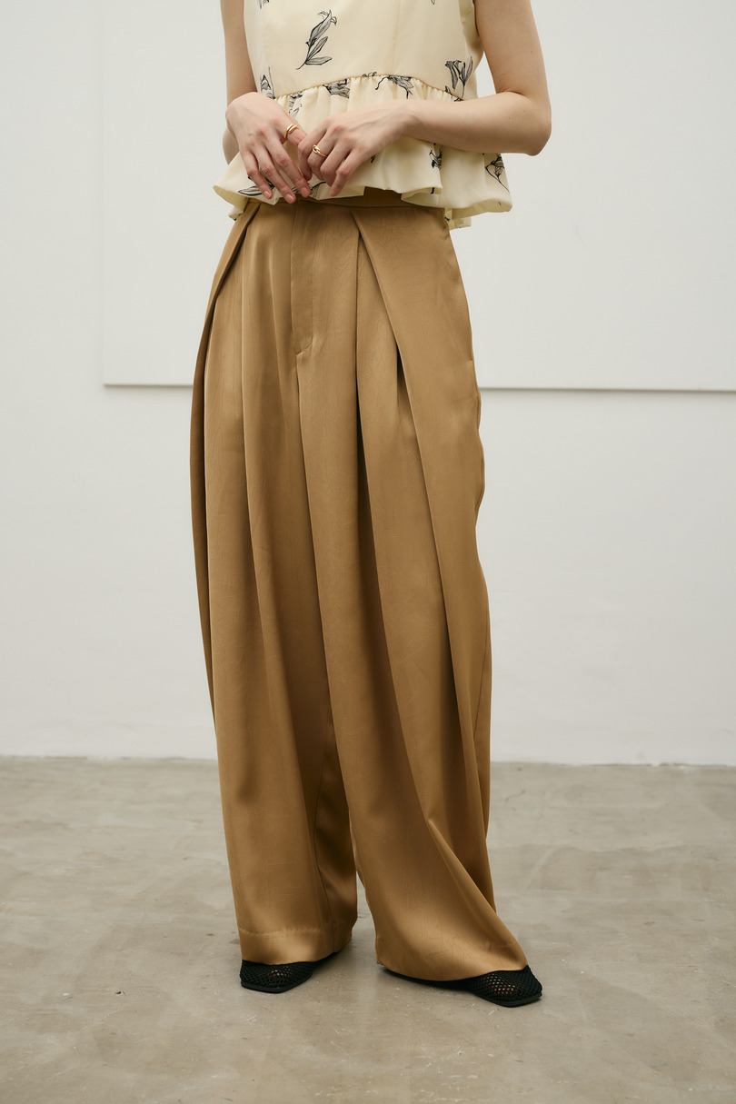 サテンラップワイドパンツ