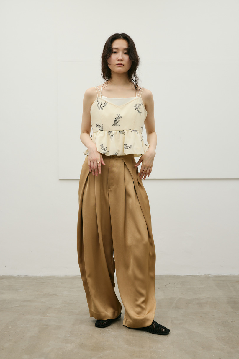 サテンラップワイドパンツ 詳細画像 BEG 2