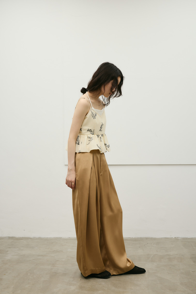 サテンラップワイドパンツ 詳細画像 BEG 3