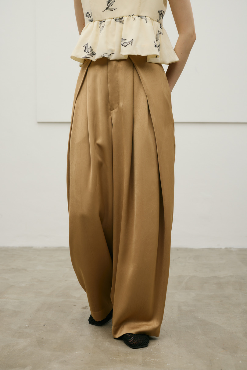 サテンラップワイドパンツ 詳細画像 BEG 4
