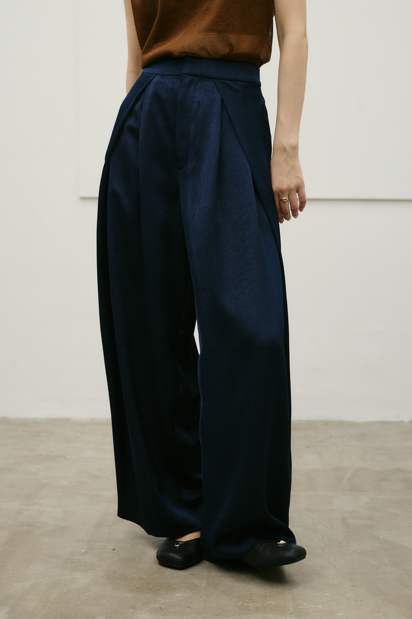 サテンラップワイドパンツ