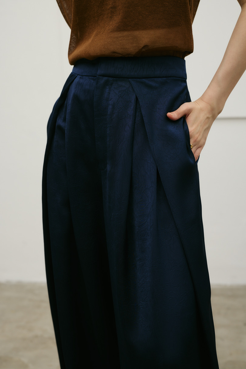 サテンラップワイドパンツ 詳細画像 NVY 7