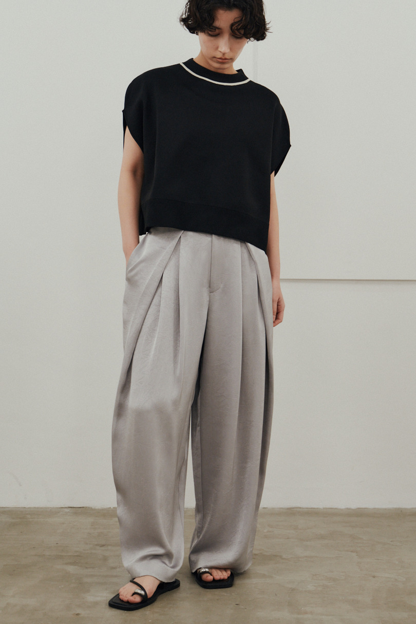 サテンラップワイドパンツ