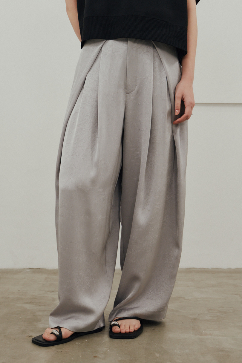 サテンラップワイドパンツ 詳細画像 GRY 2