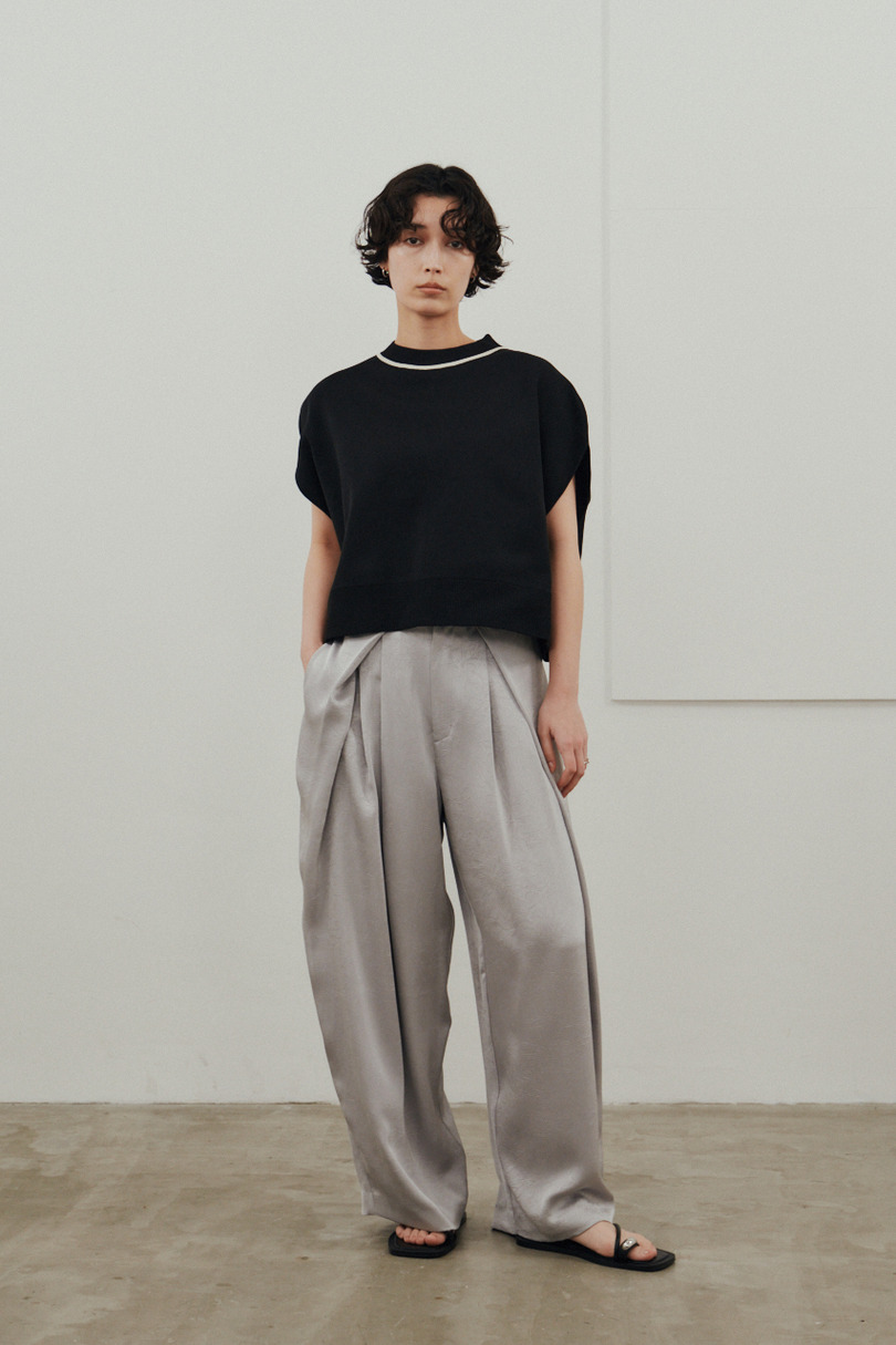 サテンラップワイドパンツ 詳細画像 GRY 3