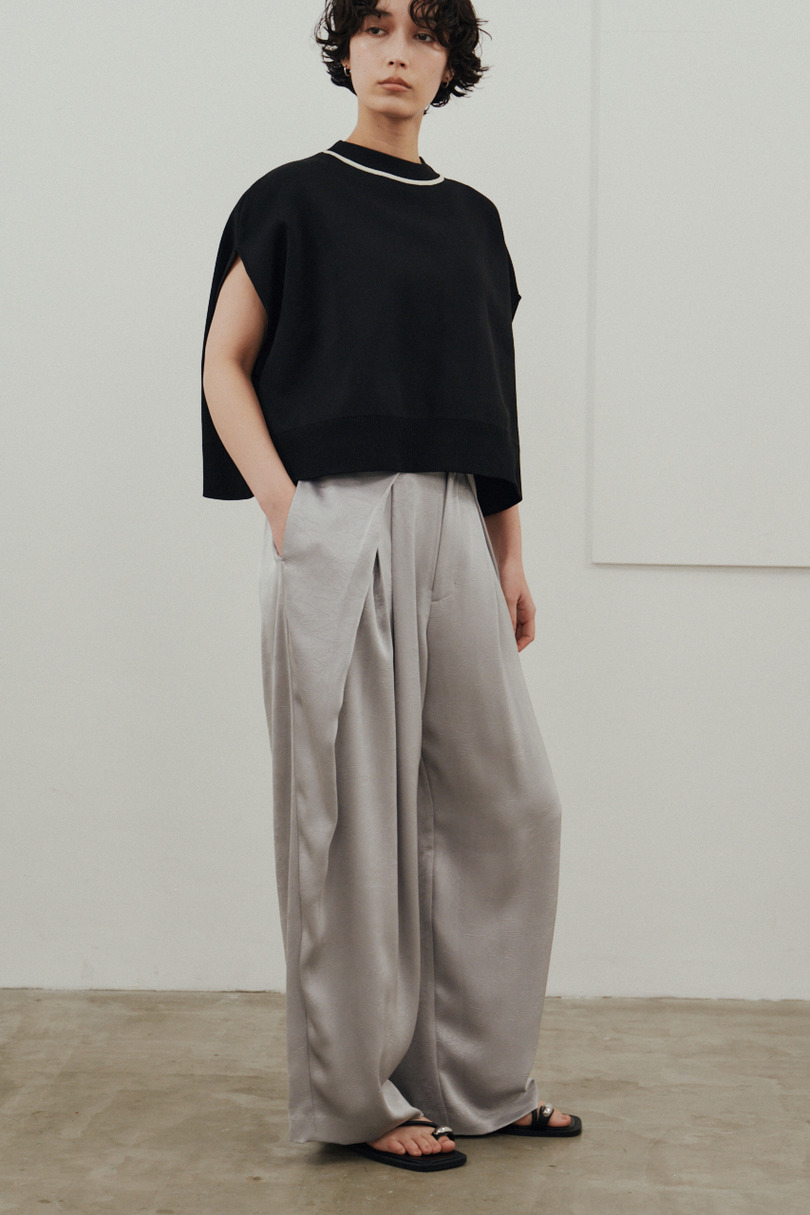 サテンラップワイドパンツ 詳細画像 GRY 4