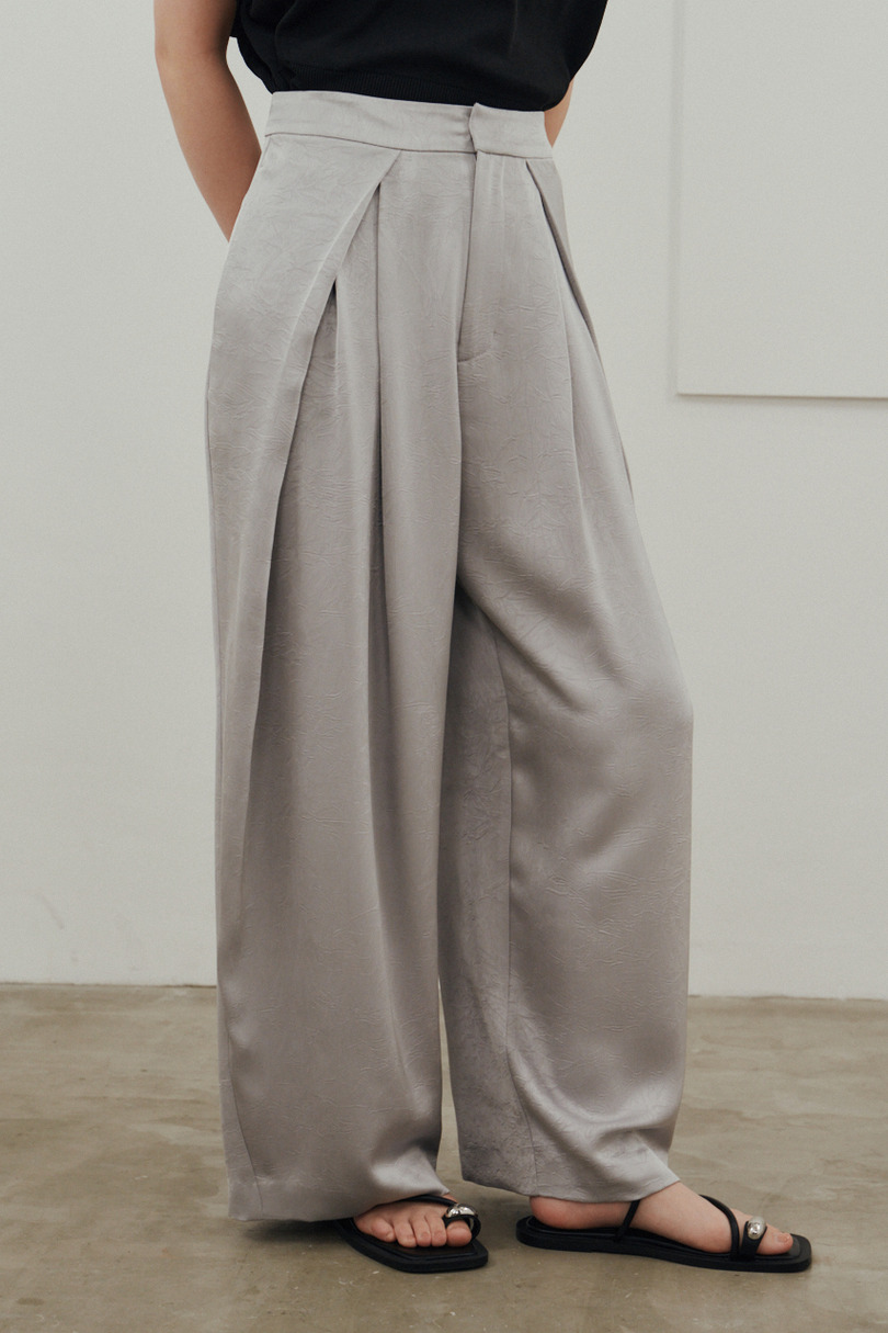 サテンラップワイドパンツ 詳細画像 GRY 6