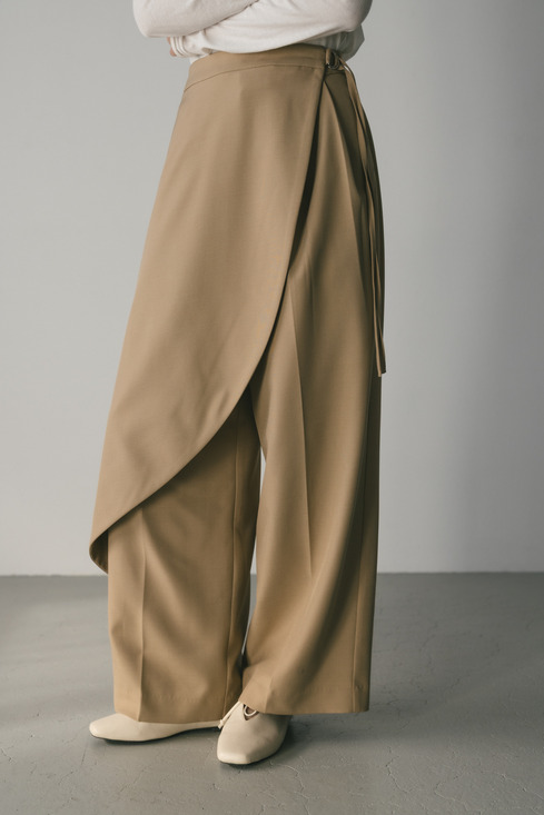 サイドラップワイドパンツ