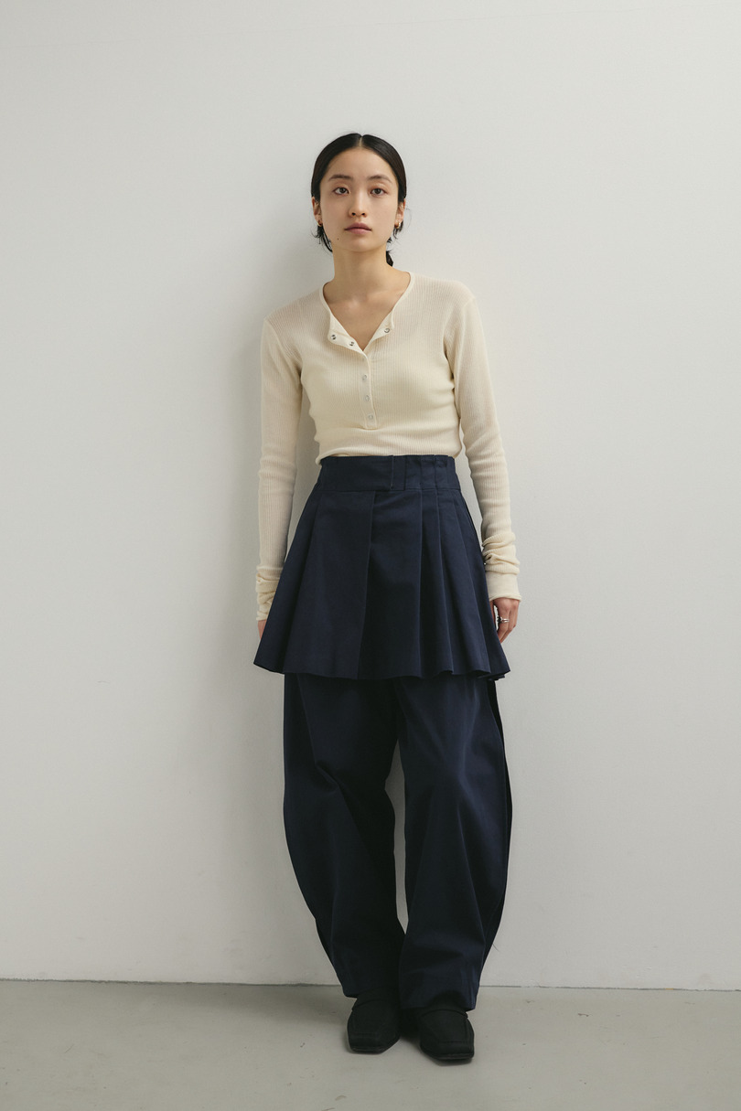 タックワイドミニスカート 詳細画像 NVY 2