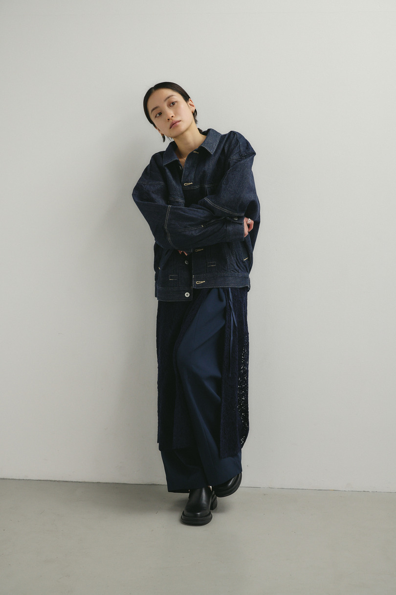 ニュアンスレースラップスカーフ 詳細画像 NVY 3