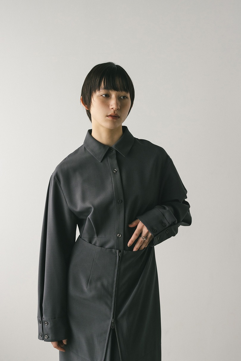 レイヤードシャツワンピース 詳細画像 GRY 4