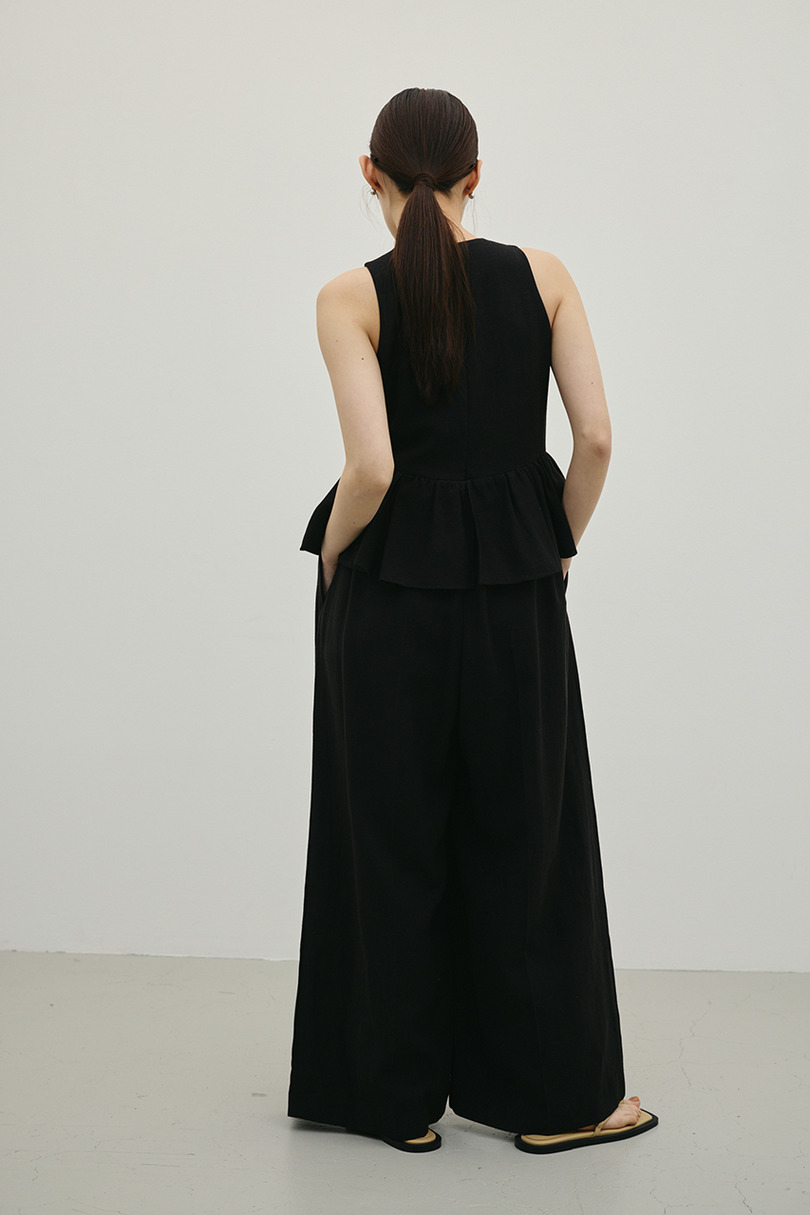 リネンミックスフリルオールインワン 詳細画像 BLK 5