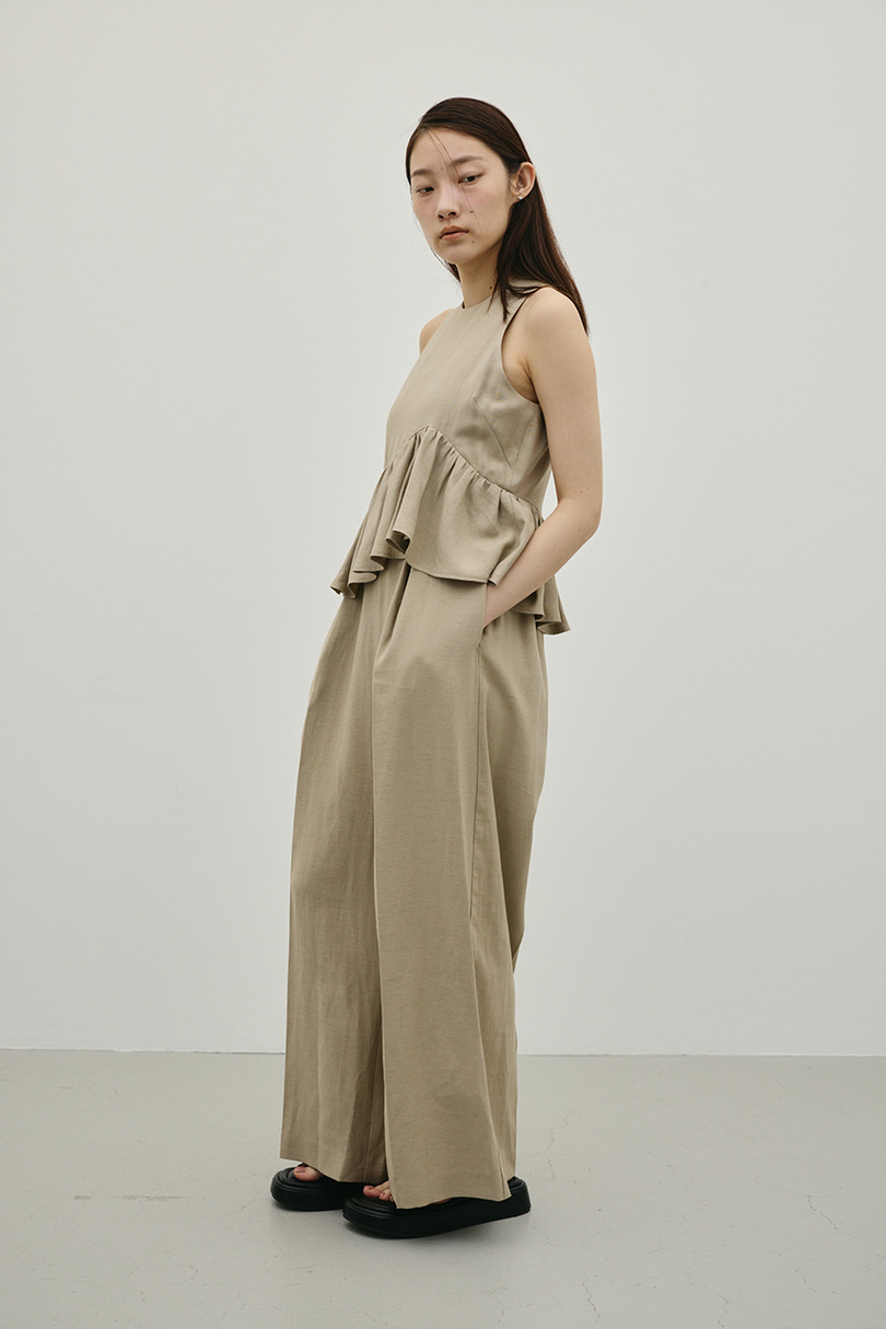 リネンミックスフリルオールインワン 詳細画像 L/BEG 3