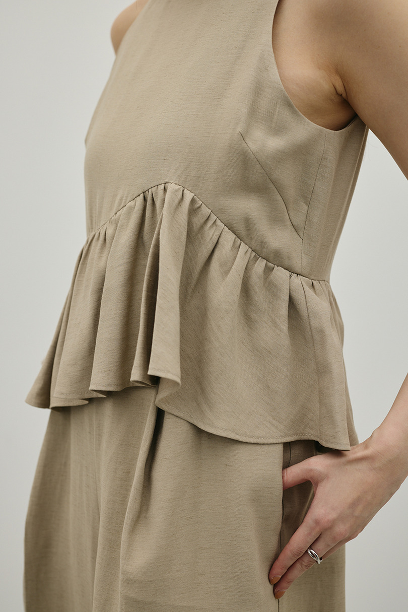 リネンミックスフリルオールインワン 詳細画像 L/BEG 8