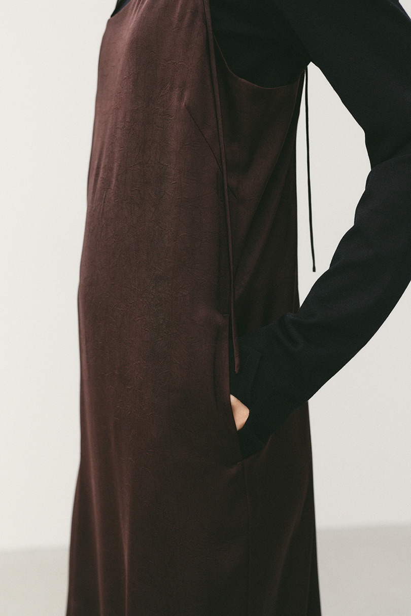 サテンストリングキャミワンピース 詳細画像 BRN 12