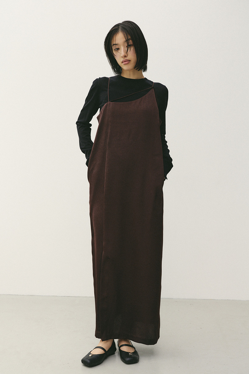 サテンストリングキャミワンピース 詳細画像 BRN 2