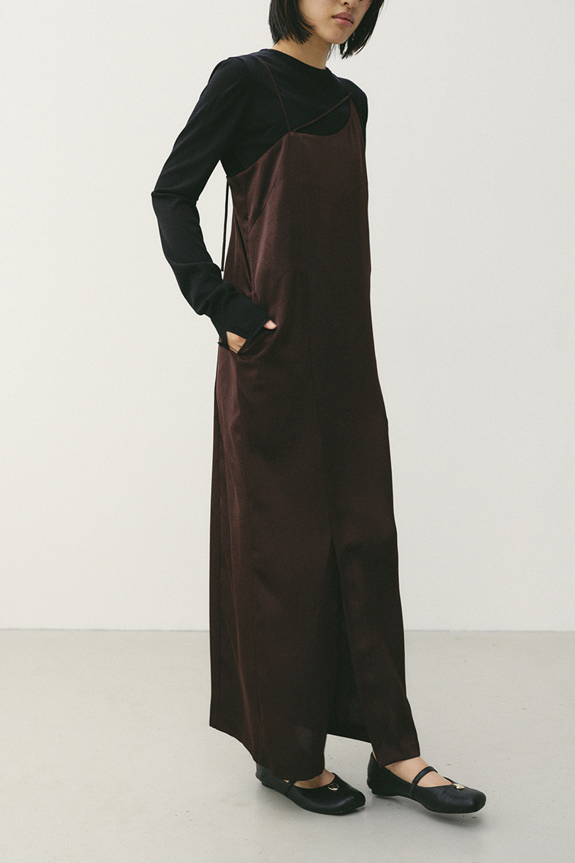 サテンストリングキャミワンピース 詳細画像 BRN 6