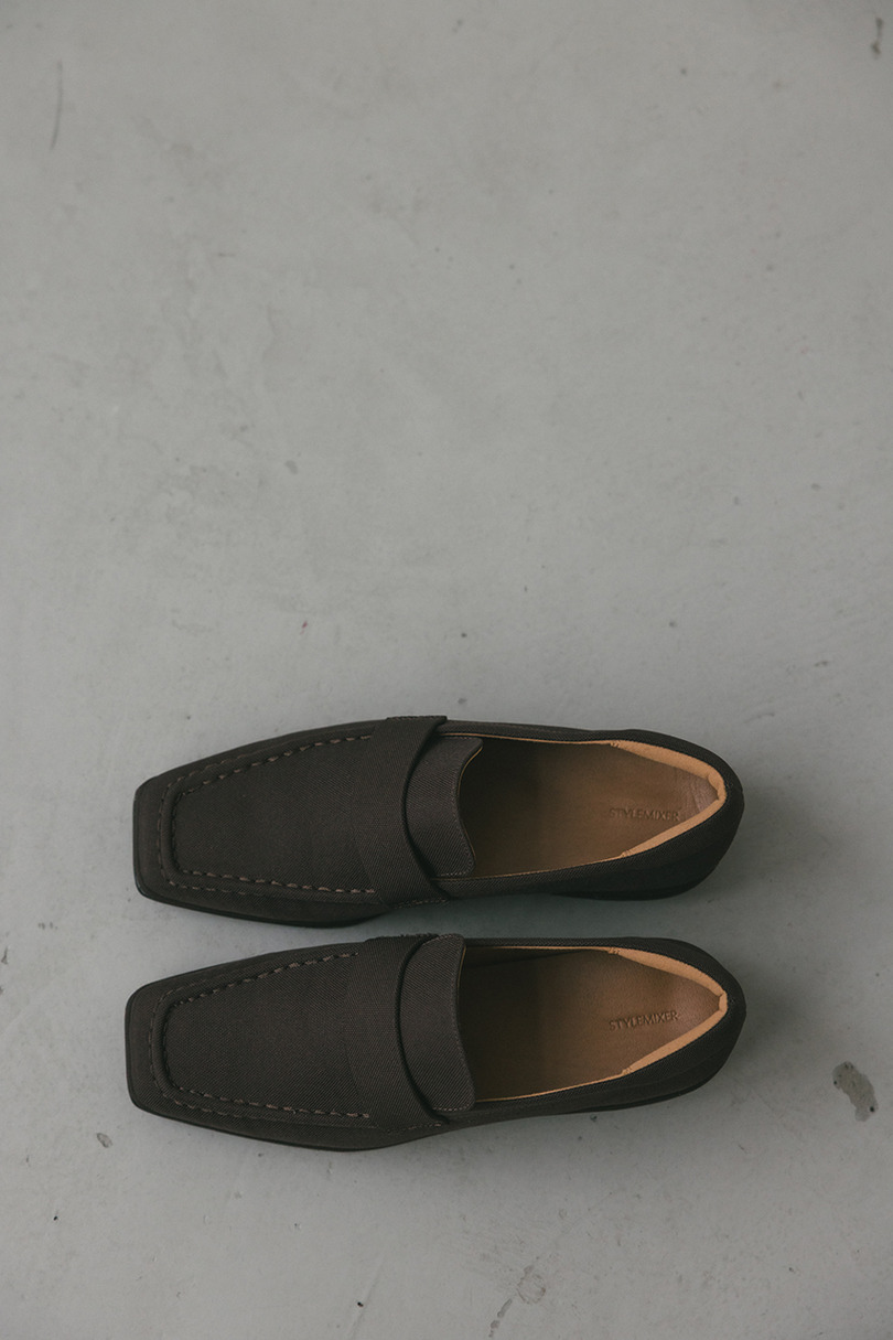 キャンバススクエアローファー 詳細画像 BRN 4