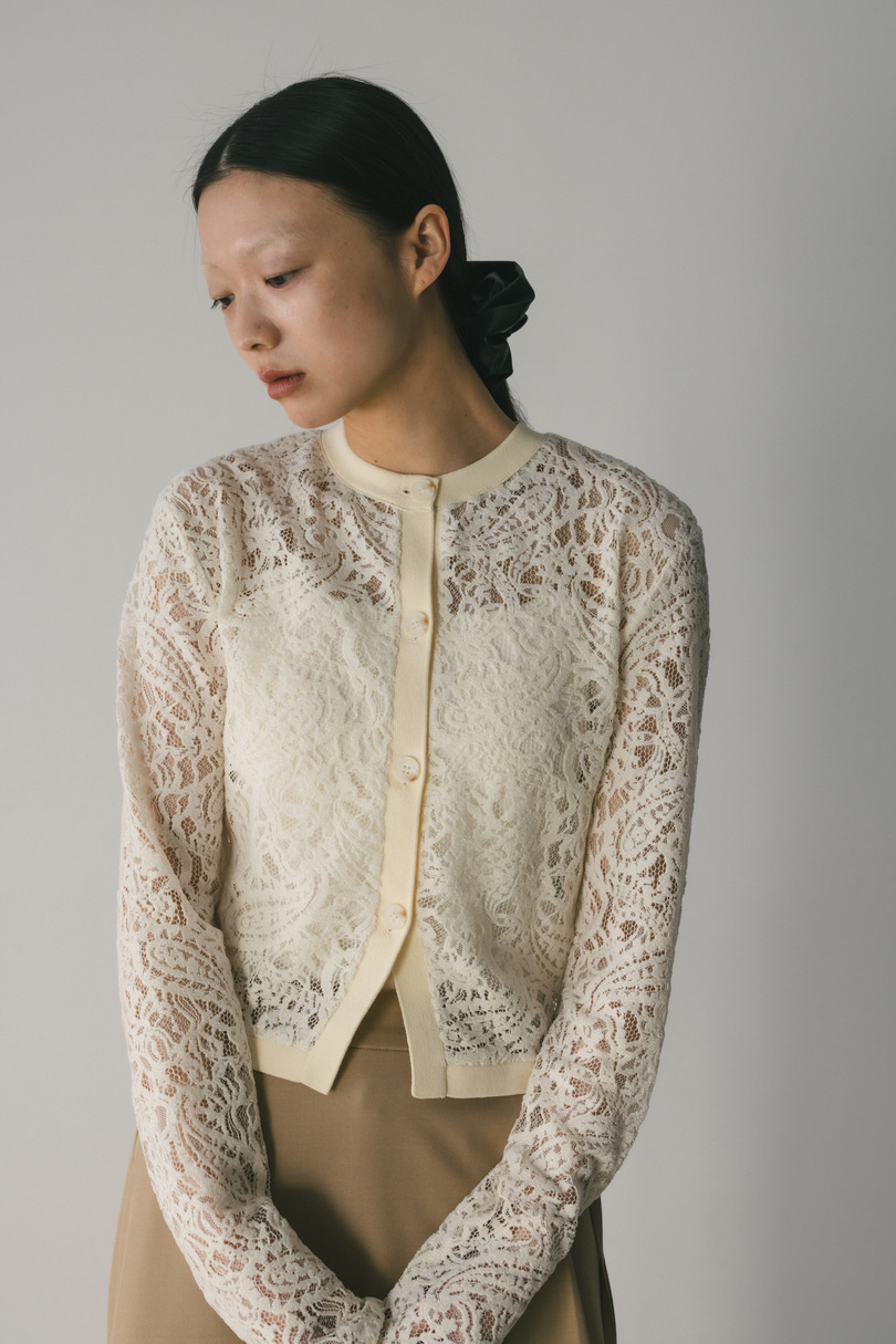 ニュアンスレースニットカーデ
