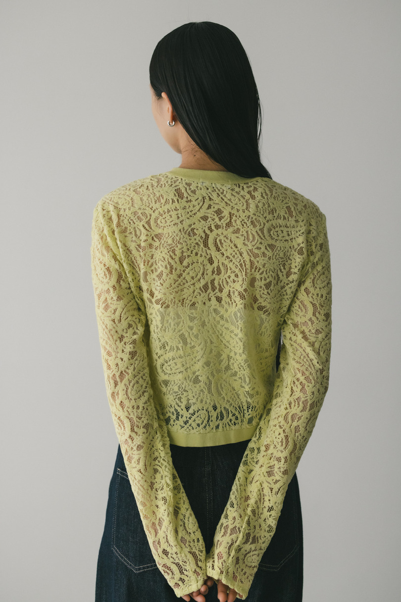 ニュアンスレースニットカーデ 詳細画像 L/GRN 6