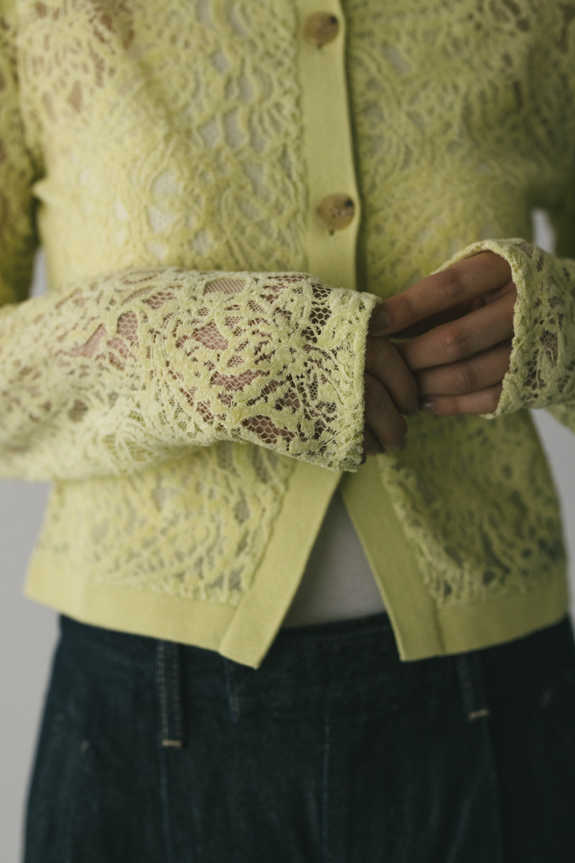 ニュアンスレースニットカーデ 詳細画像 L/GRN 9