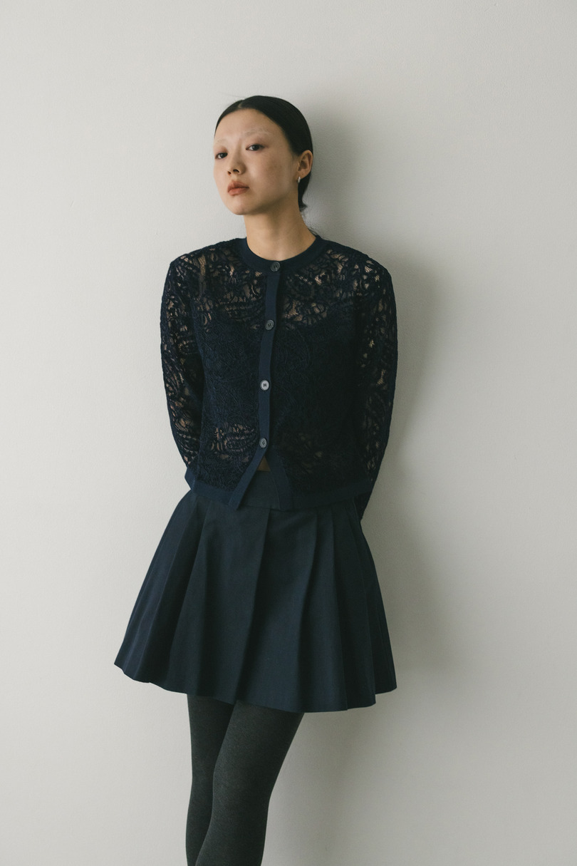 ニュアンスレースニットカーデ 詳細画像 NVY 3