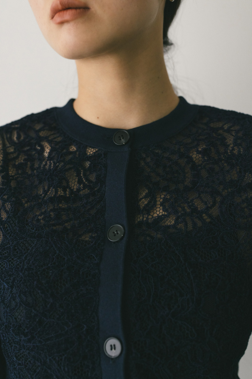 ニュアンスレースニットカーデ 詳細画像 NVY 6