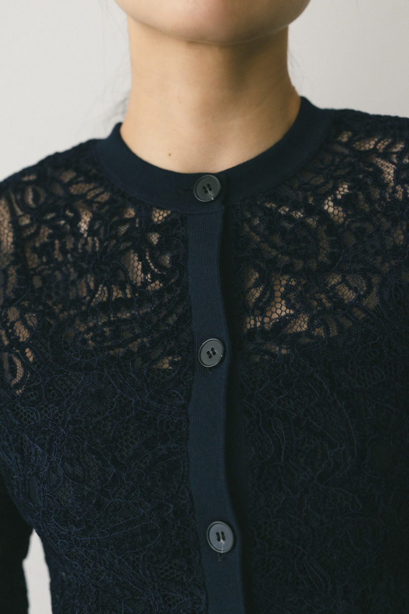 ニュアンスレースニットカーデ 詳細画像 NVY 8