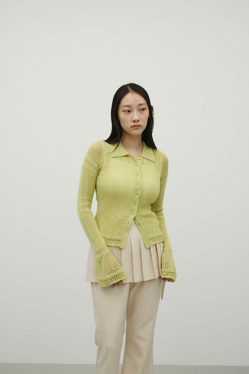 アイレットレースニットポロ