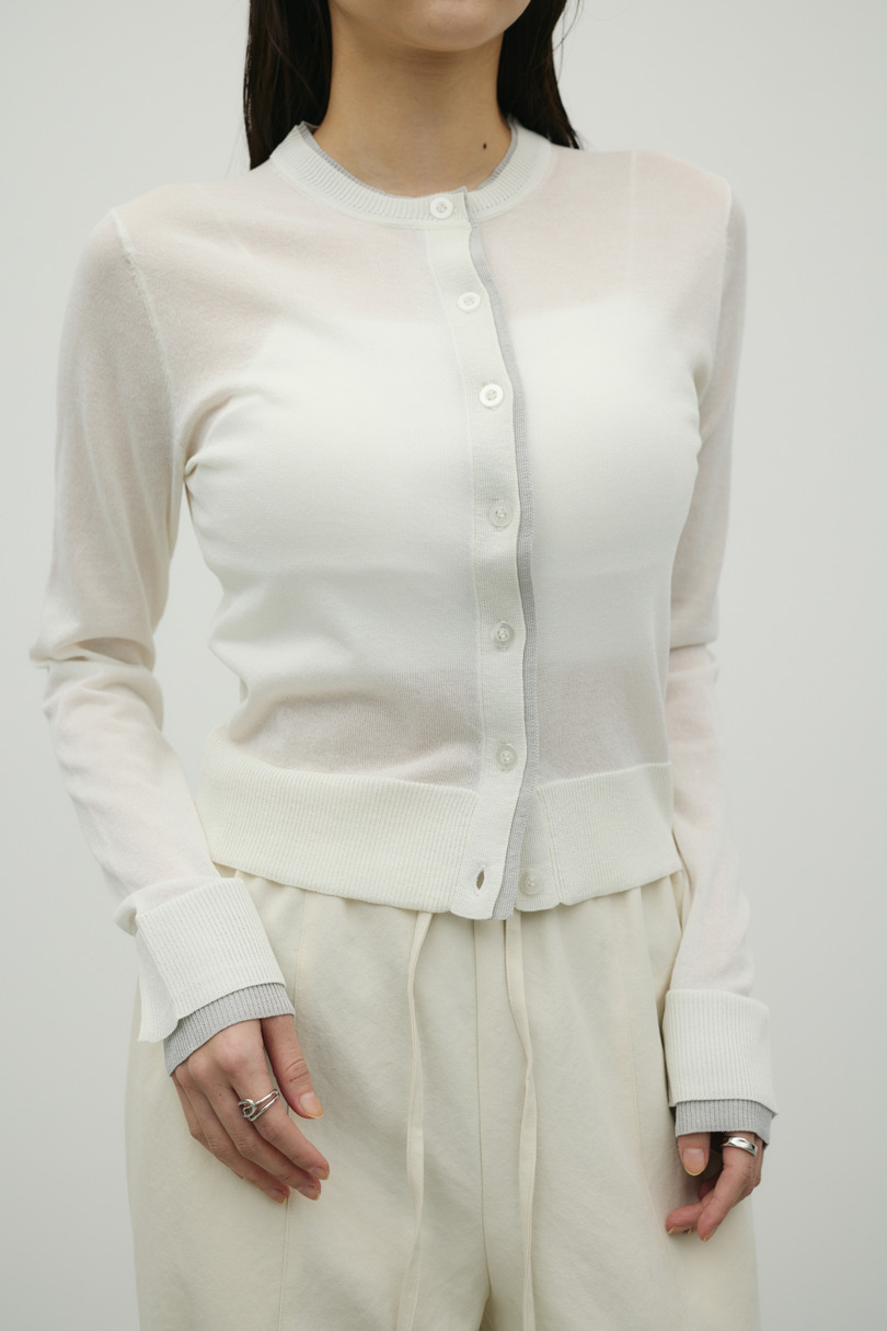 バイカラーニットカーデ 詳細画像 WHT 3