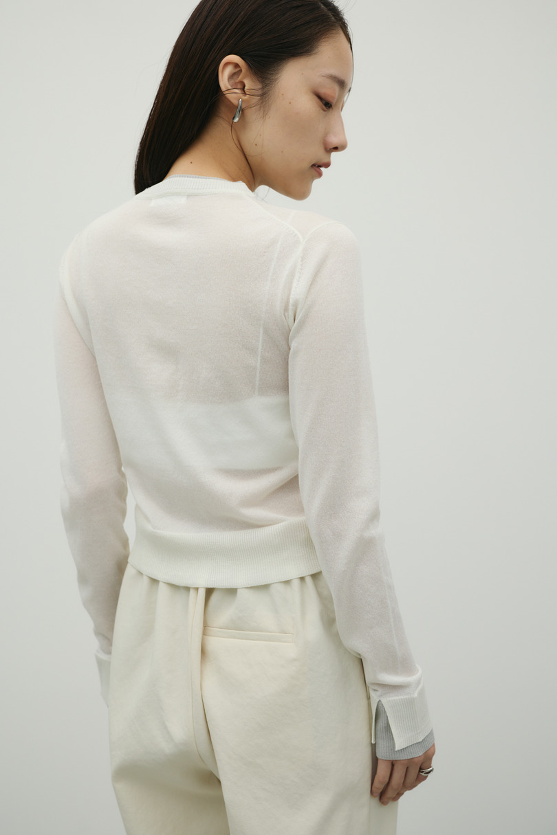 バイカラーニットカーデ 詳細画像 WHT 6